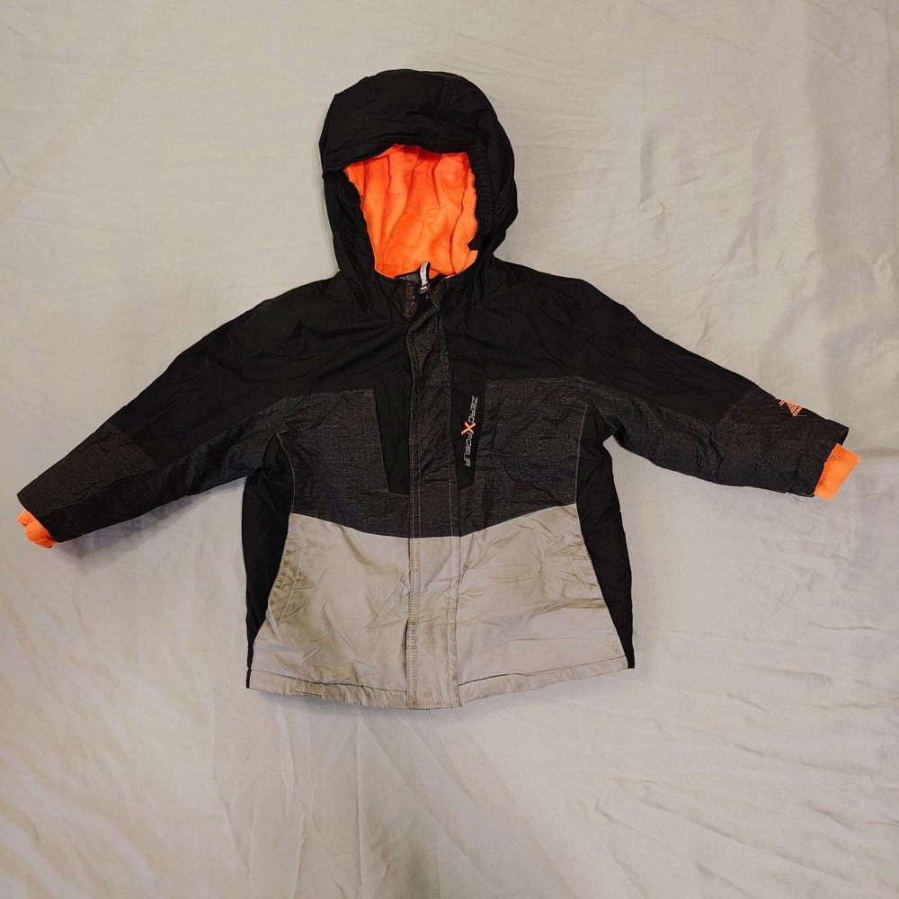 ZeroXposur Boys 2T Black Orange Grey Hooded Ski Jacket Winter Coat RN117732